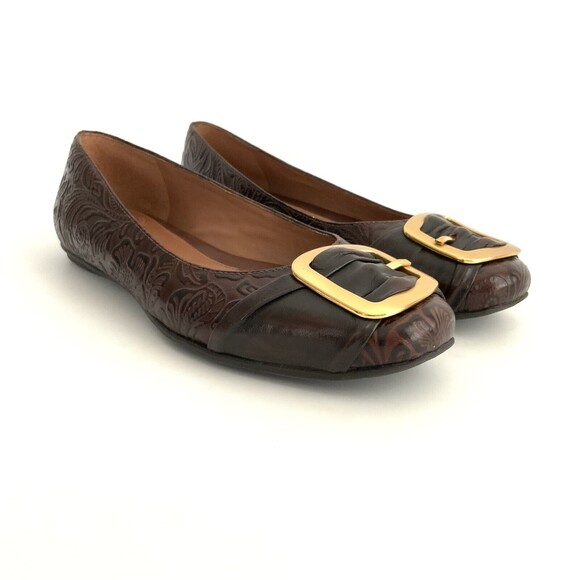 Nurture by Lamaze Flats Women Size 6M Brown Swan Leather Embossed Brazil - Picture 11 of 11